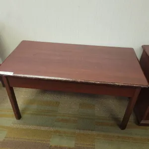 Rectangular Wooden Coffee Table with Four Tapered Legs