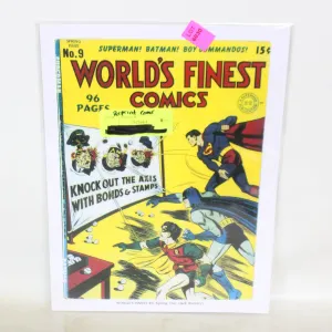 REPRINTED FRONT COVER WORLDS FINEST COMICS NO.9
