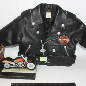 CHILD'S HARLEY DAVIDSON LEATHER JACKET AND