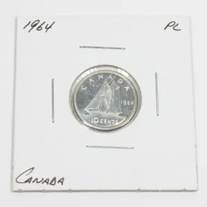 1964 CANADA .10 CENT SILVER COIN
