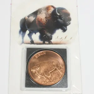 1 OZ BISON COPPER ROUND IN CAPSULE WITH CARD