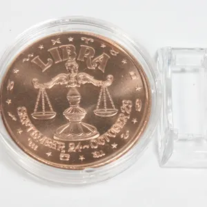 1 OZ LIBRA COPPER ROUND IN CAPSULE WITH STAND