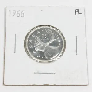 1966 CANADA .25 CENT SILVER COIN