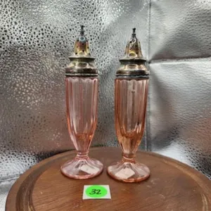 1930s Pink Depression Glass Salt & Pepper Shakers
