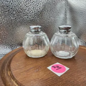 VTG Clear Ribbed Round Salt & Pepper Shaker Set