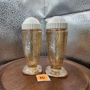 Jeanette Floragold Louisa Amber Footed Glass Shake