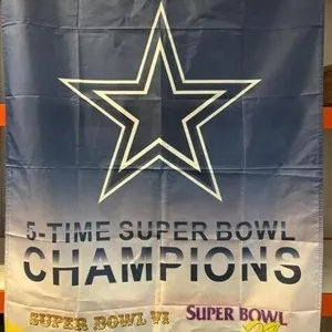 Dallas Cowboys Banner - 5x Super Bowl Champs. 3FT