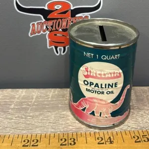 Vintage Sinclair Opaline Motor Oil Penny Bank.