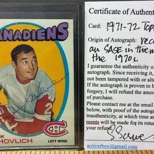 1971-72 Signed Frank Mahovlich Montreal Canadiens