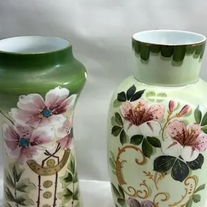 Antique Hand Painted Vase Lot of 2