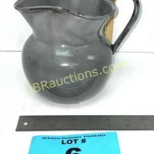 SMALL GRANITEWARE CREAMER, PITCHER