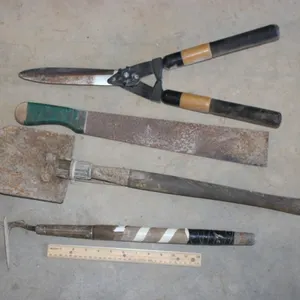 Military Shovel, Hoe Pruners and Machete