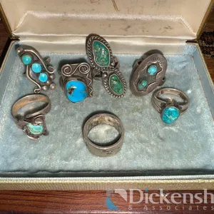 STERLING SILVER RINGS WITH STONES, QTY (7)