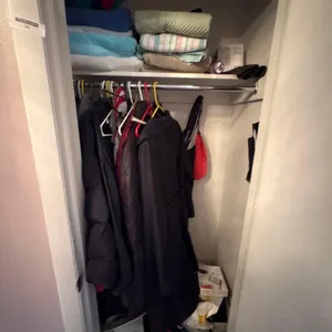 CLOTHING, LINENS LOT IN CLOSET