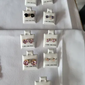 (9) PAIRS OF CUBIC ZIRCONIA EARRINGS