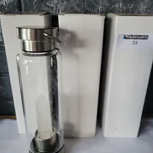 (3) QUARTZ INFUSED GLASS WATER BOTTLES