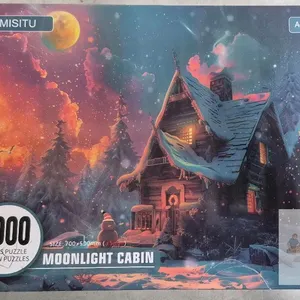New MISITU "Moonlight Cabin" 1000-piece jigsaw puzzle with a finished size of 700x500mm