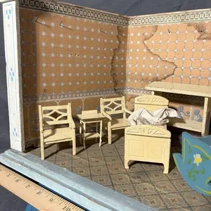 Vintage Miniature Room Box w/Furniture
