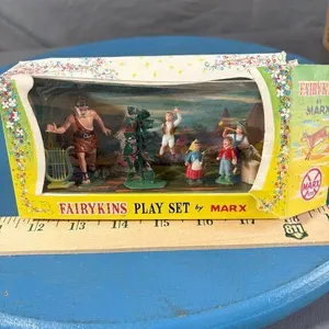 Marx Fairykins Play Set in Box, Metal Tin Peter Pe