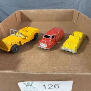 3 pcs; 2 Metal Tootsie Toy Vehicles