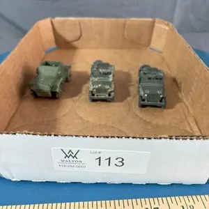 3 pcs; Metal Dinky, 2 Jeeps, 1 Scout
