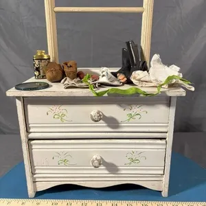 Vintage Doll Dresser w/Accessories,Clothes, Shoes