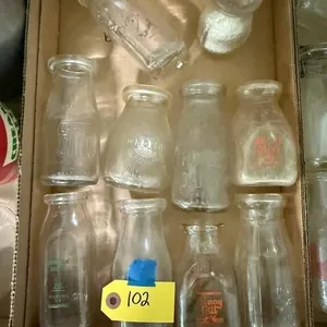 Flat of milk bottles