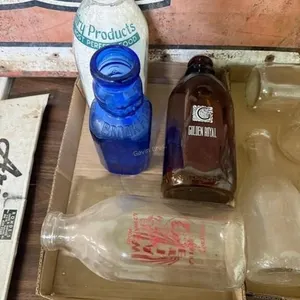 Flat of milk bottles