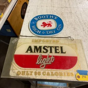 Plastic beer signs