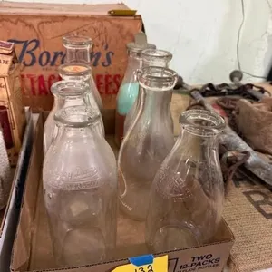 Flat of mis milk bottles