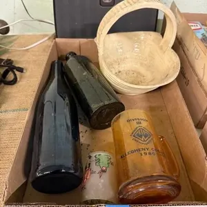 Flat of bottles and glass