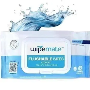 Wipemate ULTRA Flushable Butt Wipes 42ct