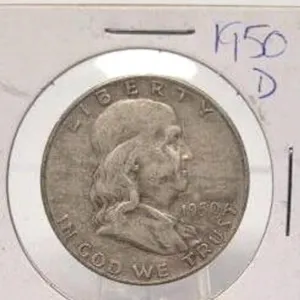 1950 D Ben Franklin Silver Half Dollar