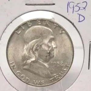 1952 D Ben Franklin Silver Half Dollar