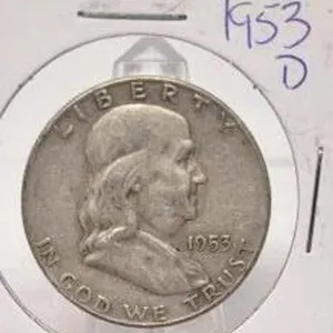 1953 D Ben Franklin Silver Half Dollar