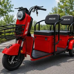 New! 2025 Mini Electric Tricycle Golf Cart Model IRGC40 (RED COLOR)