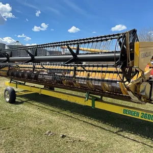 25’ New Holland Straight Cut Header w/ Bergen 3600 2 Wheel Header Transport, S/N 165S **LOTS 12-15 LINKED FOR SIMULTANEOUS BID CLOSING