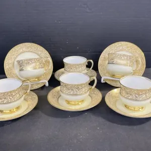 Set Of 6 Vintage Paragon Star China Teacups &