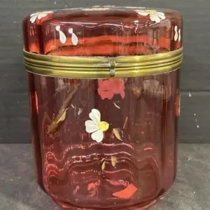 Antique Cranberry Glass Apothecary Jar
