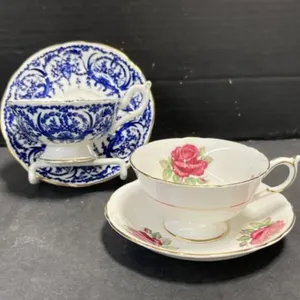 2 Teacups & Saucers - Paragon & Coalport