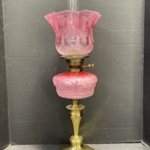 Antique Cranberry - Opaque Glass Banquet Lamp