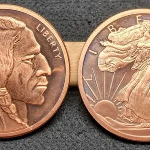 2- 5 Oz. Copper Rounds: Buffalo/Indian,
