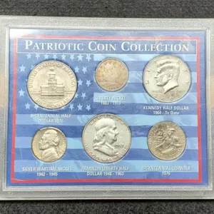 Display Of 6 U.S. Coins "Patriotic Collection"