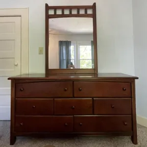 7 Drawer Lowboy Dresser w/ Mirror