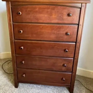 50" Tall 5 Drawer Highboy Dresser