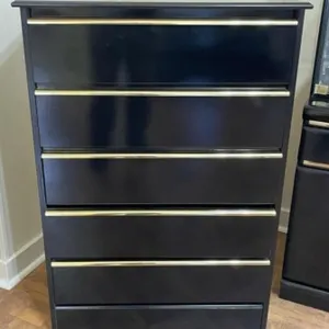 5 Drawer Black Highboy Chest