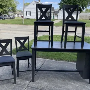 Bookcase/Pub Table and Stools