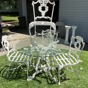 42" Glass Top Patio Table w/ 4 Chairs