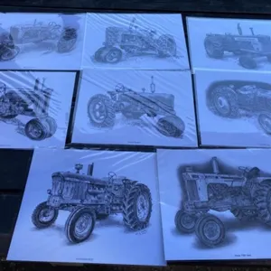 8 - Signed & Numbered Tractor Sketches