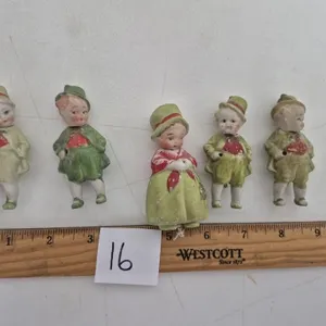 5 Vintage Bisque Porcelain Nodder Figurines